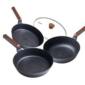 [35%+찜5%] 도루코 헤이즐 IH 프라이팬 4종세트 (팬28+궁중28+그릴26+뚜껑28)