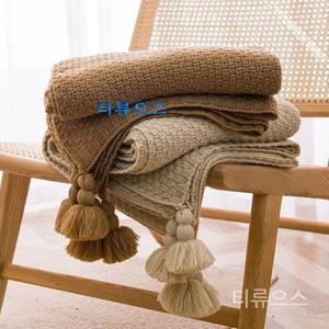 북유럽 소파 블랭킷 거실 면 꽈배기 니트 담요 베드러너 블랑켓 90x150cm 티류으스