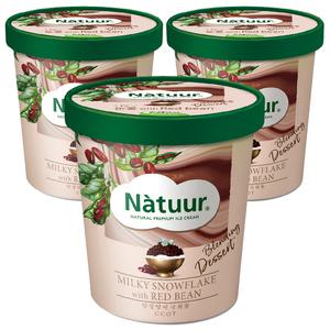 [슈팅냉동] 롯데웰푸드 나뚜루 눈꽃위드레드빈 파인트, 474ml, 3개