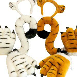 호랑이 꼬리 손장갑 코스튬 장난감 사자 머리띠