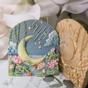 달빛 연못 연꽃 실링왁스 밤풍경 인장 실링스탬프