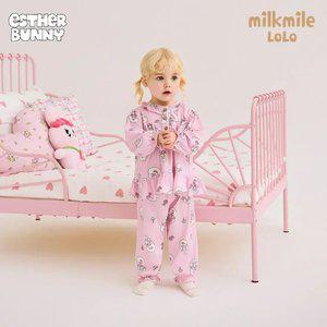 [밀크마일로로] 에스더버니 쁘띠플라워 퍼프 피치웜 파자마