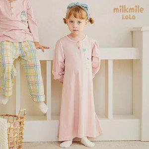 [밀크마일로로] 래빗하트소프트피치웜원피스파자마