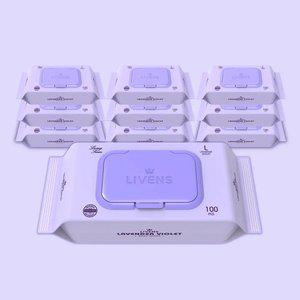 리벤스 라벤더 바이올렛 순수 물티슈 캡형 100매 * 10팩