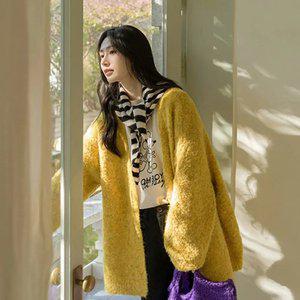 포근핏 롱롱 부클가디건