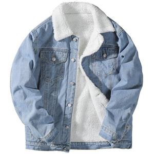 남성용 양털 안감 데님 자켓 겨울 보온 데일리 따뜻한 겨울 청재킷 청점퍼 아우터 111