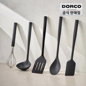 [35%+찜5%] 도루코 헤리콘 실리콘 키친툴 5종 풀세트 (국자+뒤지개+요리스푼+스페출라