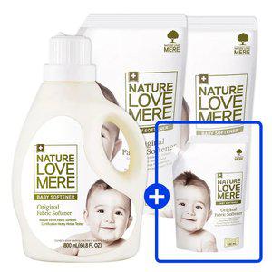 네이쳐러브메레 아기 섬유유연제 용기형 1800ml 1개 + 유연제 리필형 1300ml 2팩 (GIF