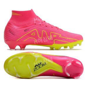 남자방한화 패딩부츠 남성용 축구화 잔디 클리트 야외 트레이너 가죽 레드 옐로우 화이