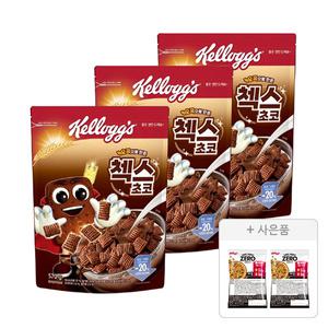 켈로그 오곡 첵스초코 570g, 3개+증정(프로틴 그래놀라 제로슈거 40g, 2개)