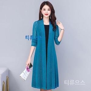 티류으스 시스루롱가디건 쉬폰롱 망사가디건 중년여성 빅사이즈