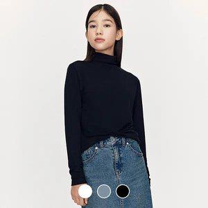 [지오다노주니어] 03325930 여아 터틀넥 긴팔 티셔츠