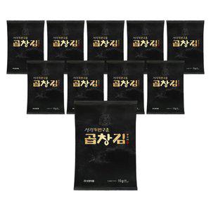 지도표 성경김 두번구운 곱창돌김 15g(5매) X 10봉 무조미 곱창김