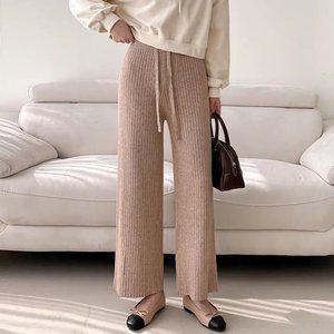 페이지 니트 팬츠 3color 골지 와이드 핏 바지 가을 겨울 도톰 트레이닝