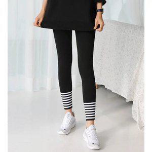 단가라 시보리 레깅스 3color 밑단 스트라이프 포인트 면스판 요가복 필라테스복