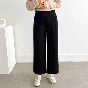 데일리 기모 와이드 팬츠 4color / 겨울 밴딩 통바지 국내생산