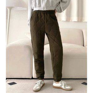[남녀공용] 퀄팅 패딩 조거 팬츠 2color / F XL 겨울 트레이닝 밴딩바지 남성 여성 빅