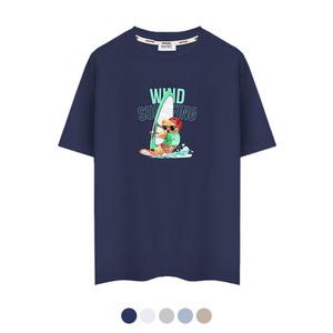 제네브 국내생산 쿨코튼 20수 반팔티셔츠 서핑베어/M~3XL까지