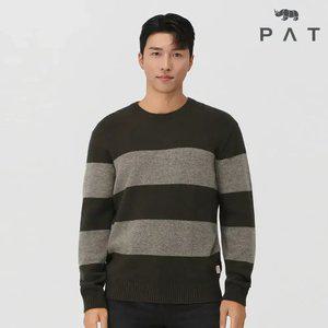 [PAT 남성] 럭비 보더 라운드넥 니트_QJ73302