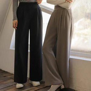 [JUST BETTER] 모찌 뱃살커버 투핀턱 와이드 슬랙스(숏/롱)