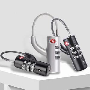 TSA 와이어 수화물 자전거 캐리어 서랍장 도난방지 휴대용 자물쇠 키패드 간편 다이얼