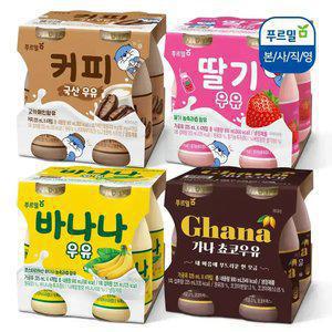 [내일도착]푸르밀 4종 바나나/초코/딸기/커피 우유 16개입