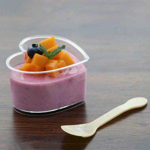 푸딩 포장 하트 과일컵 과일 디저트 일회용 젤리 투명 용기 하트컵 티라미수