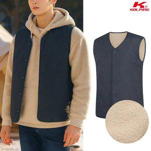 콜핑 남성 겨울 리버시블 충전재 등산 부클 패딩 조끼 2274VK612M