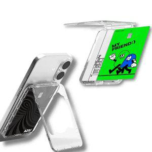 스탠드 맥세이프 카드지갑 2장 수납 2배 자력 투명 카드 케이스