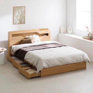 [MD픽!]파로마 캐럴2 헤드조명 3단서랍침대 벙커수납 침대프레임 풀SET 슈퍼싱글 퀸