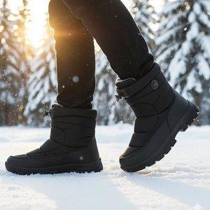 빅사이즈 패딩 부츠 남성 방한화 겨울 남자 하이탑 털 안감 오토바이 라이더 배달 신발