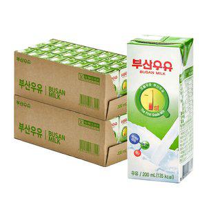 [내일도착] 부산우유 멸균우유 흰우유 200ml, 48개