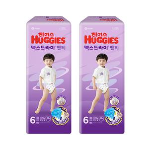 하기스 2024 맥스드라이 팬티 6단계 남아, 38매, 2팩, 1개 (76매)