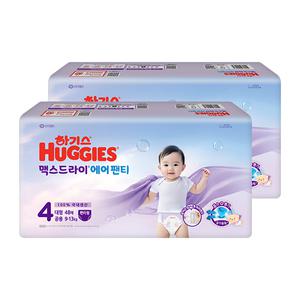 하기스 2025 맥스드라이 에어팬티 4단계 공용, 48매, 2팩, 1개 (96매)