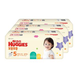 하기스 NEW 보송보송 밴드 5단계 공용, 40매, 3팩, 1개 (120매)