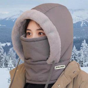 [1개+1개] 올인원 넥워머 방한 패딩 후드 넥워머 모자 겨울 고밀도 소재 일체형 모자