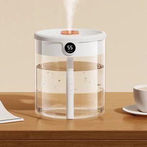 사무실 미니 듀얼 가습기 간편 세척 원룸 아기방 가습기 무드등 습도조절 2L물통