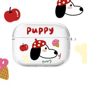최신 귀여운 에어팟 케이스 빨강 모자 강아지 투명 / 이어폰 에어팟4세대 3 2 1 프로