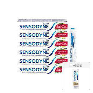 센소다인 시린이케어 치약 오리지날 플러스 100g, 6개+젠틀 칫솔 1입, 1개+증정(멀티케