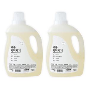 바름세제 대용량 액체세제 3L 2개 세탁 대용량 중성 일반 드럼 세탁기 빨래 아기 천연