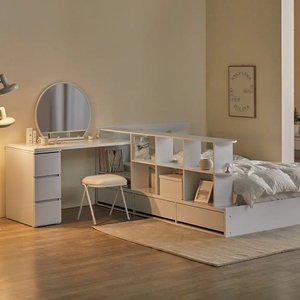 [오피스 체어 씨엘로 B 선물] 파로마 큐브 B 책장형 수납침대 ( 매트리스, 책상, 화장