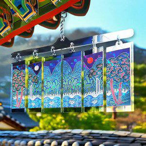 일월오봉도 자개스티커 아크릴 미니 벽걸이 모빌 장식 만들기 키트 / 외국인선물 한국