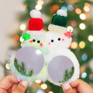 크리스마스 데이 기념품 DIY 모루 인형 거울 키링 만들기 키트