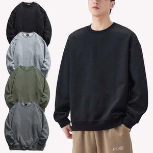 남자 겨울 기모 맨투맨 오버핏 빅사이즈 티셔츠 남녀공용 커플 간절기 작업복 라운드티