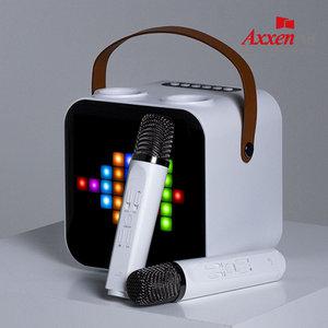 액센 휴대용 노래방 마이크 2개 블루투스 스피커 가정용 미니 K200