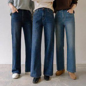 꿀스판 포근 융기모 와이드진(숏/롱)