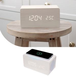 액센 BT 블루투스 스피커 LED 알람시계 고속무선충전기