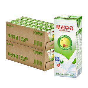 [내일도착] 부산우유 멸균우유 흰우유 200ml, 48개