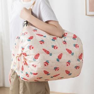 다용도 심플 리유저블 휴대용 접이식 재활용 장바구니 에코백 숄더백 포켓 여행가방 폴