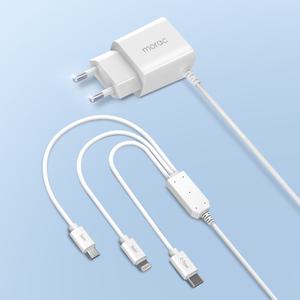 모락 하이퍼에디션 18W 3in1 케이블 일체형 고속충전기